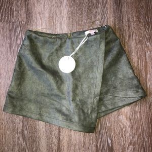Suede green skort